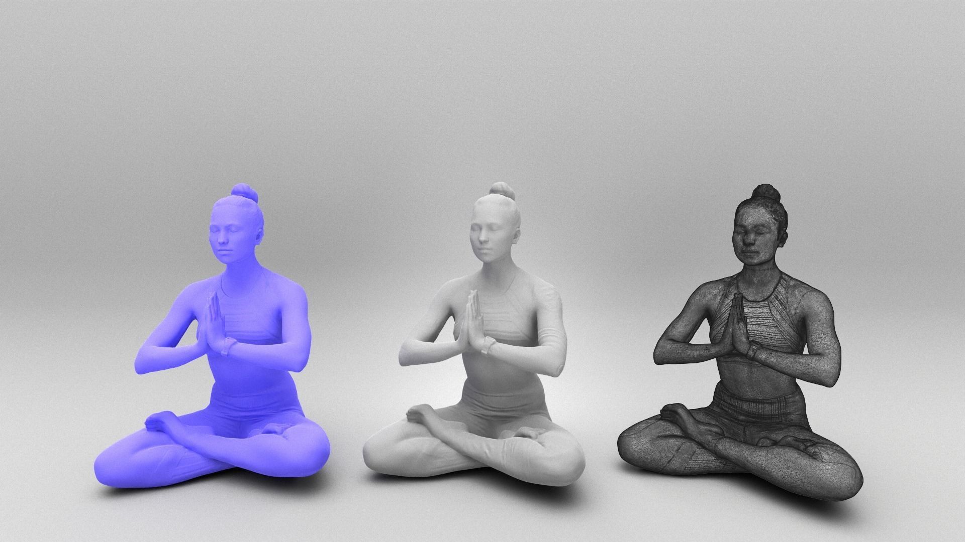 Woman in yoga pose 327 Low-poly 3D model_4