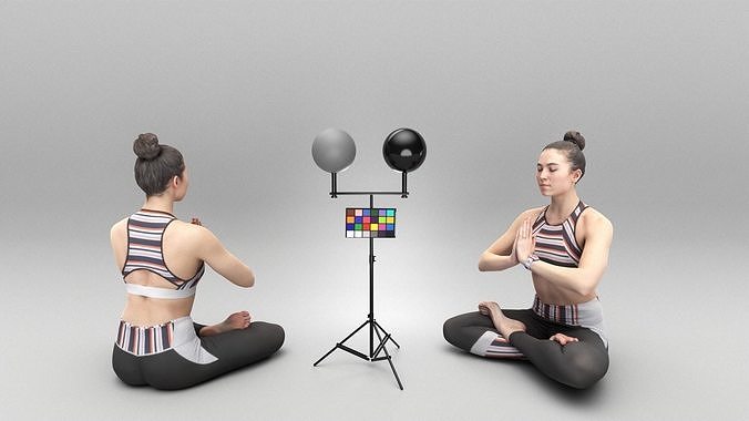 Woman in yoga pose 327 Low-poly 3D model