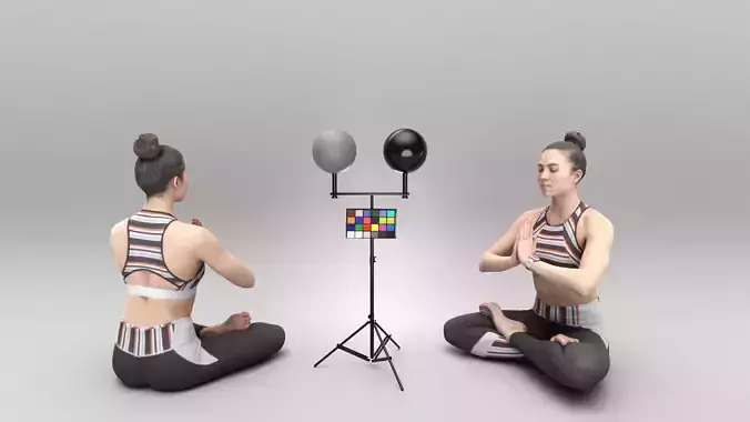 Woman in yoga pose 327 Low-poly 3D model