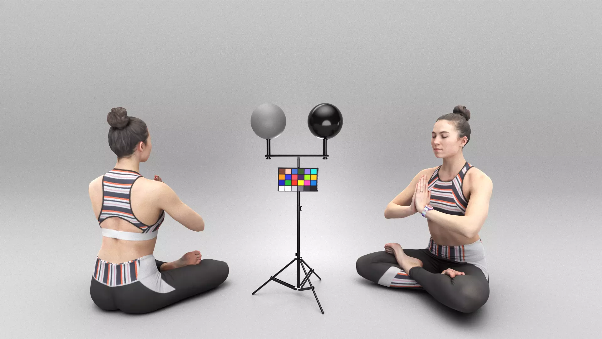 Woman in yoga pose 327 Low-poly 3D model_0