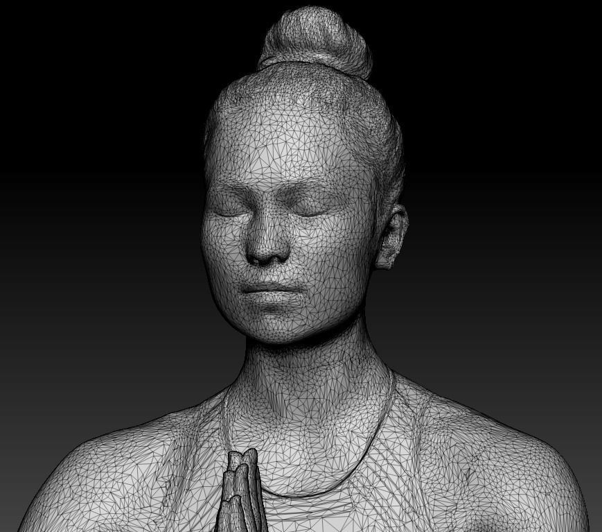 Woman in yoga pose 327 Low-poly 3D model_6