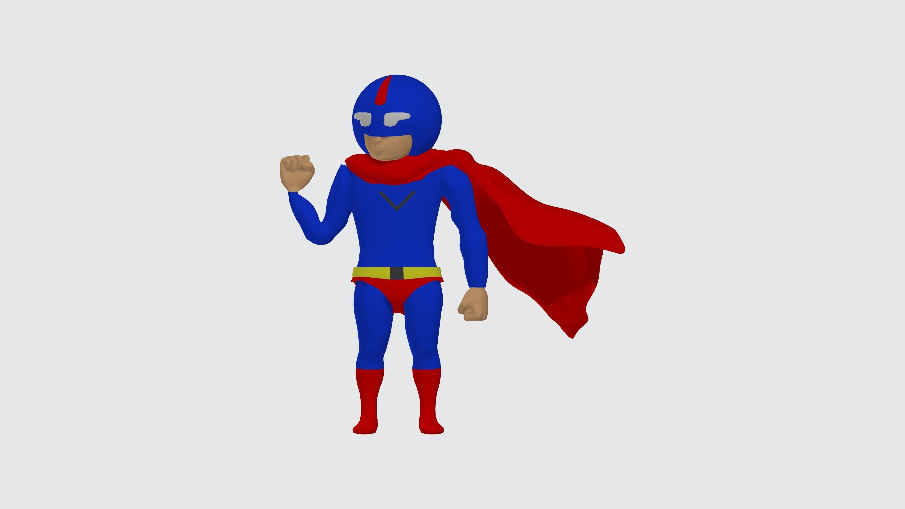 3D Super Man Cartoon 3D model_1