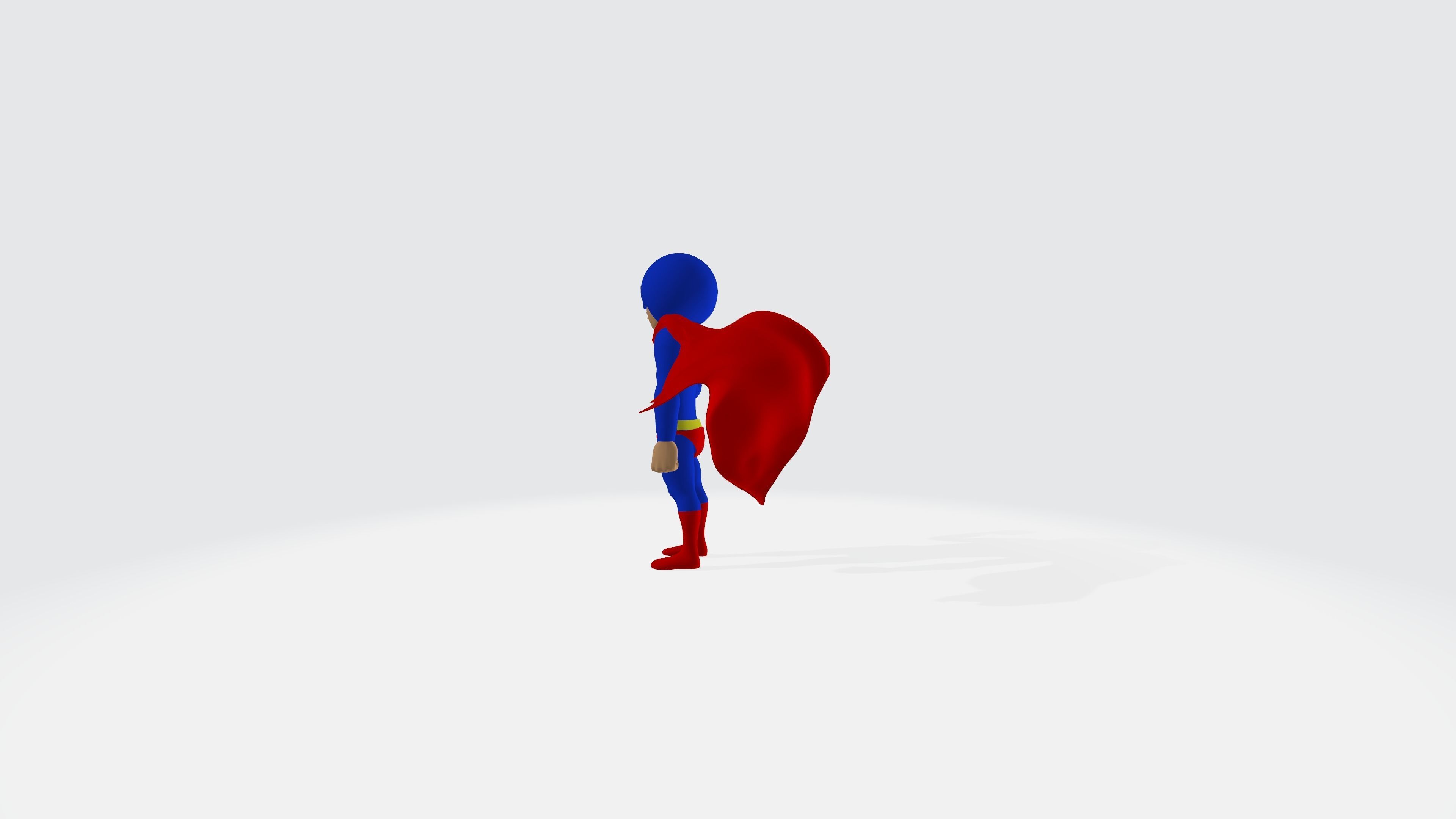 3D Super Man Cartoon 3D model_7
