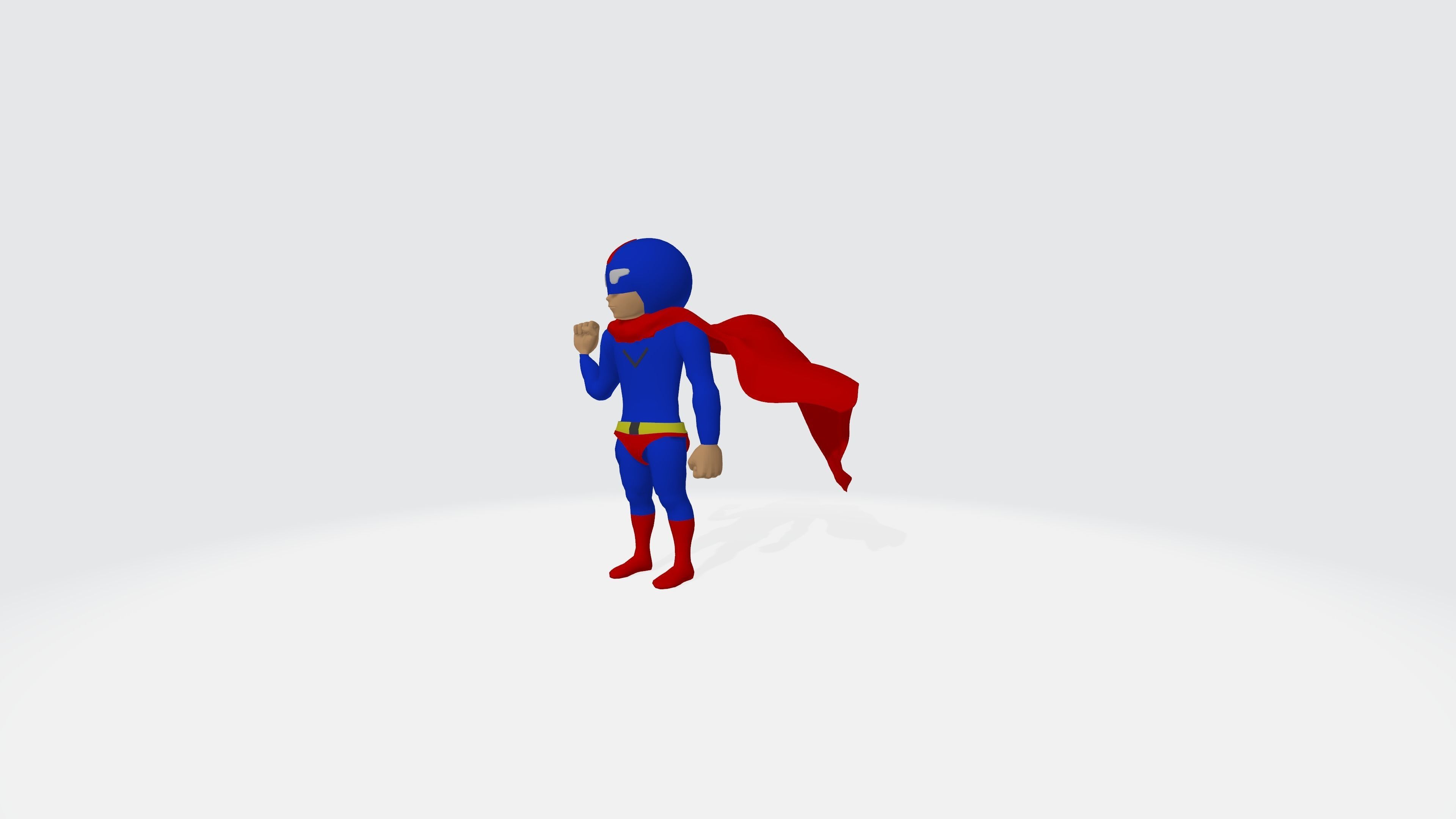 3D Super Man Cartoon 3D model_4