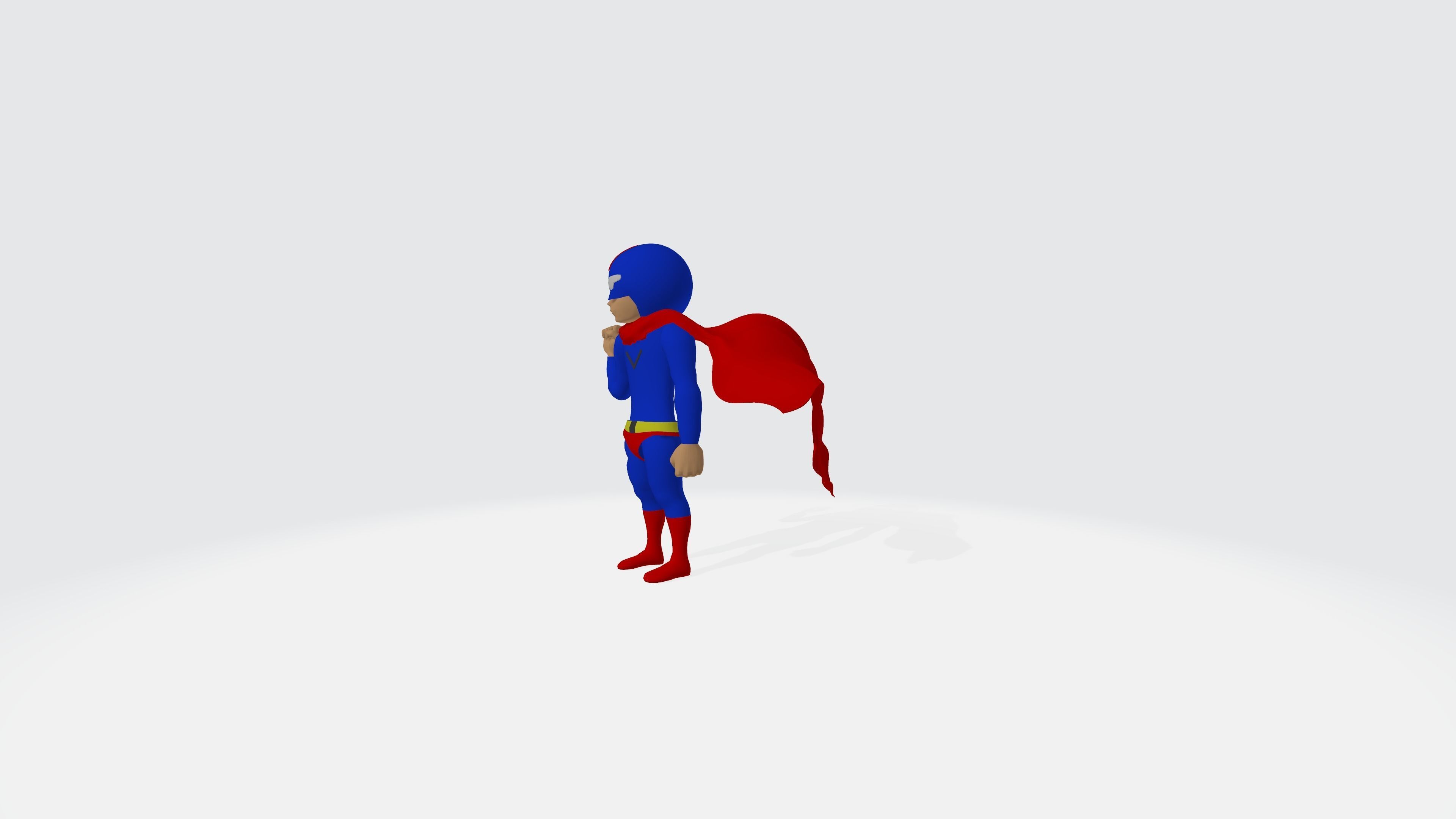 3D Super Man Cartoon 3D model_5