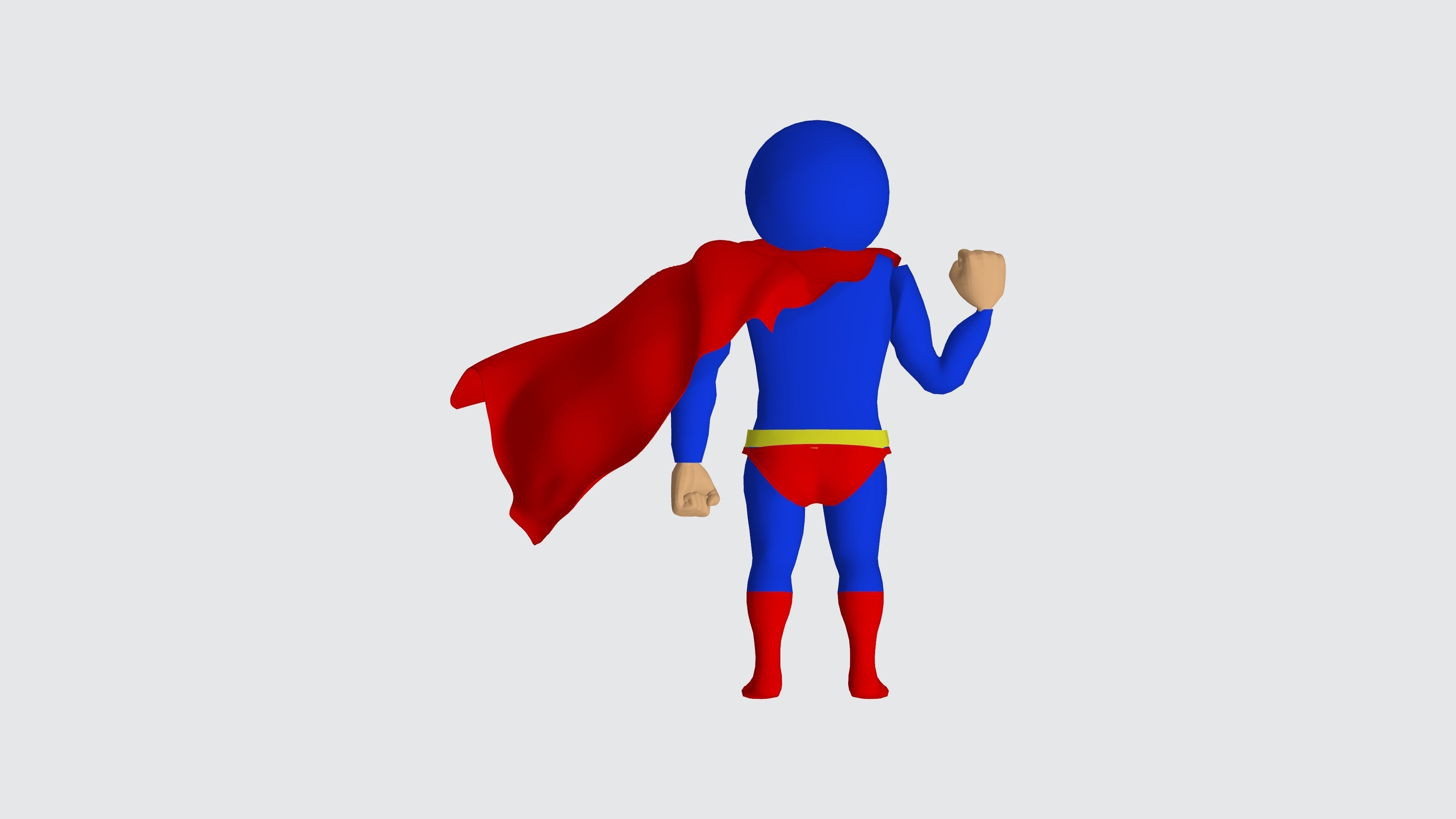 3D Super Man Cartoon 3D model_20