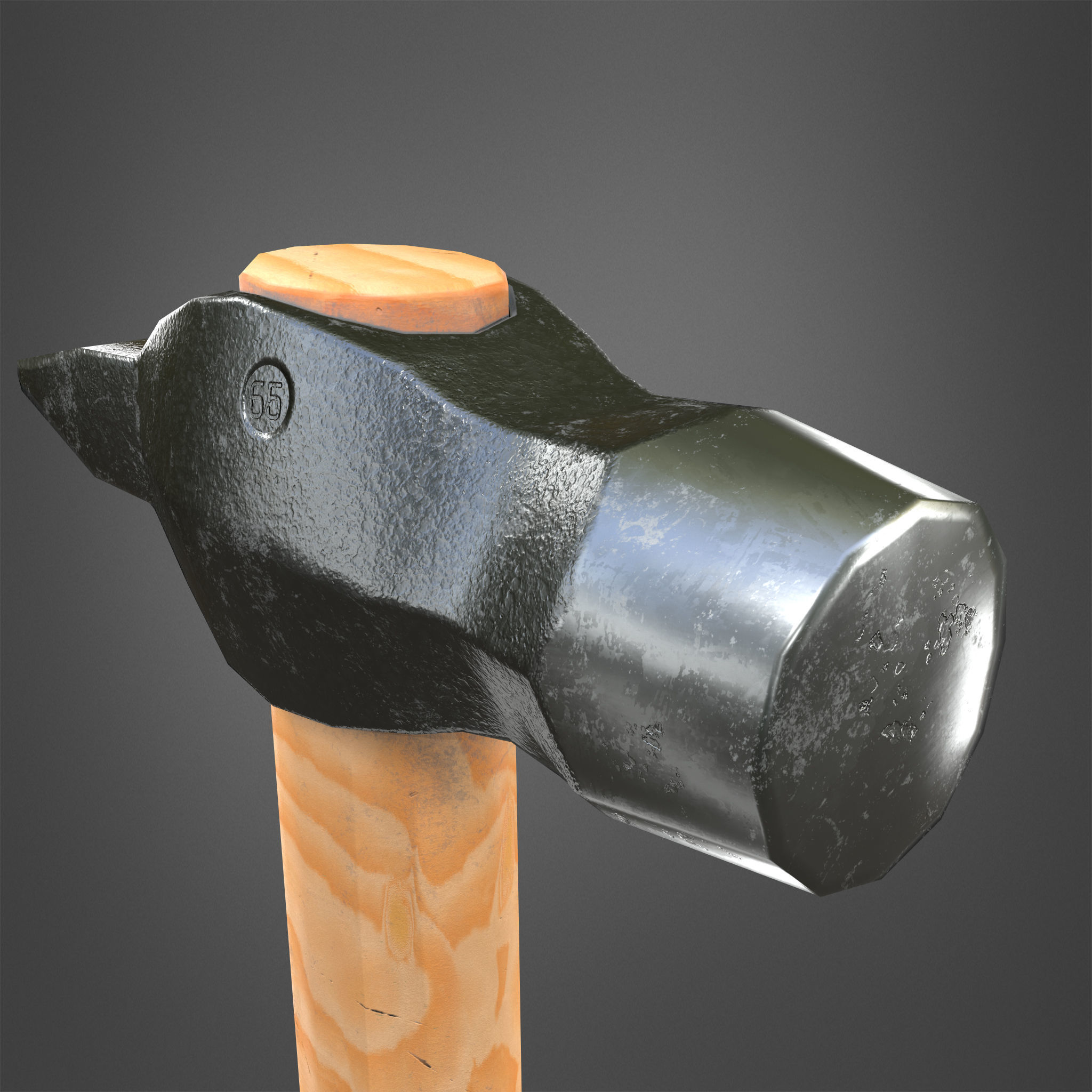 Hammer Realistic Low-poly 3D model_16