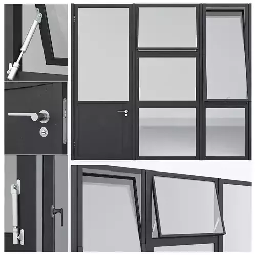 Aluminium door 17 3D model