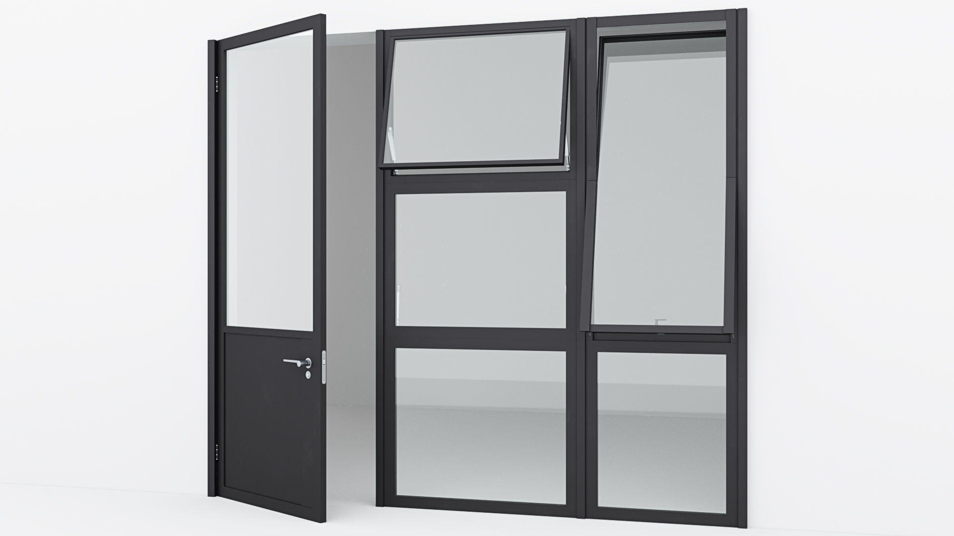 Aluminium door 17 3D model_4