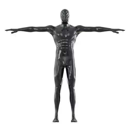 Athletic black mannequin T-pose 167