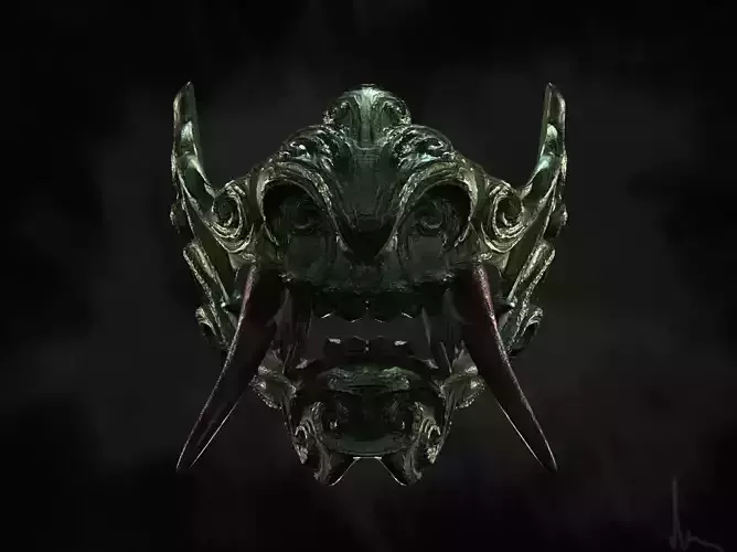 Oni half demon mask
