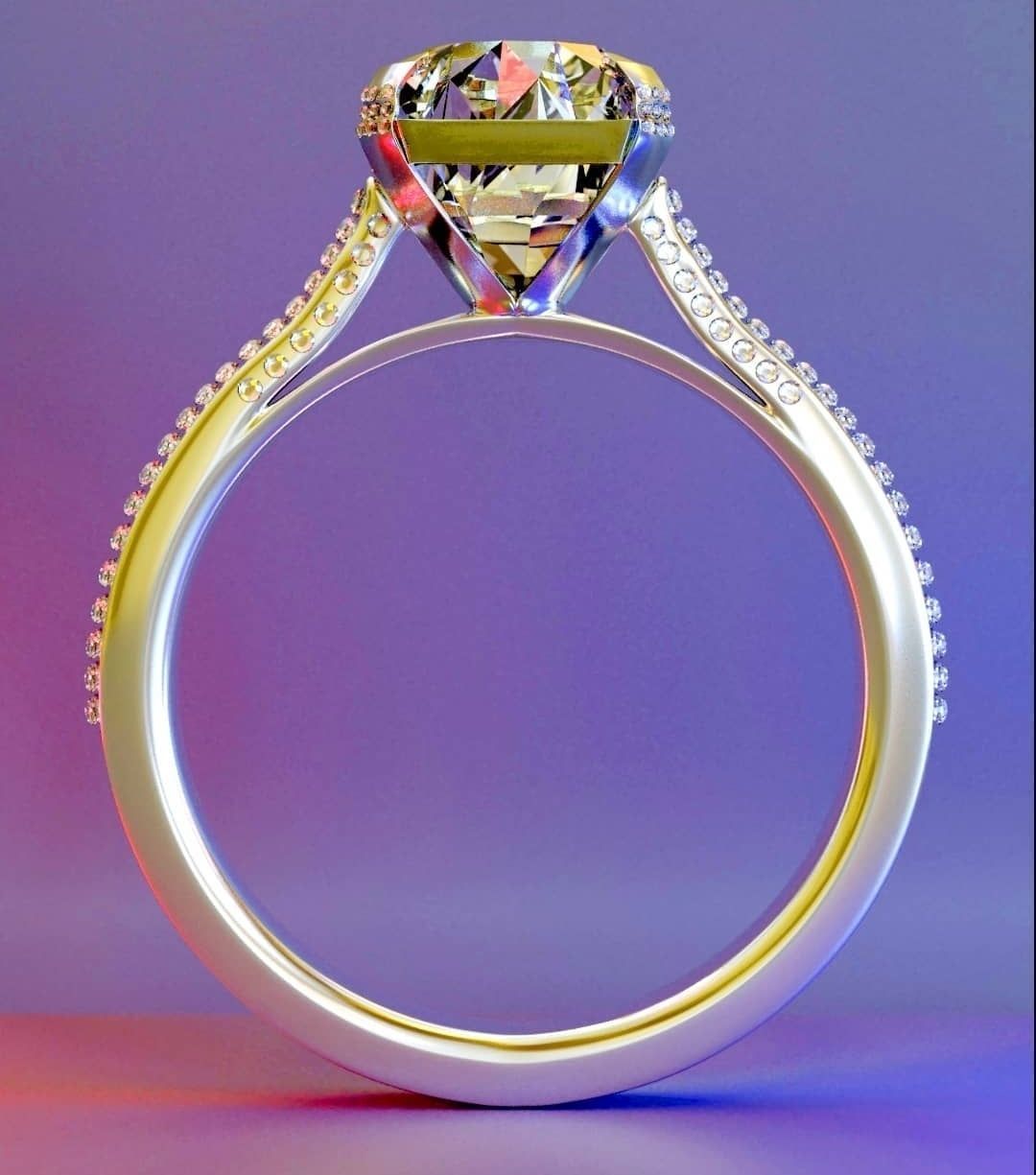 Diamond Wedding Ring 3D model_1