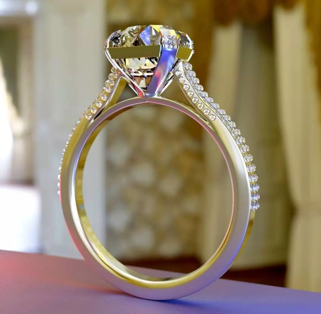 Diamond Wedding Ring 3D model_0