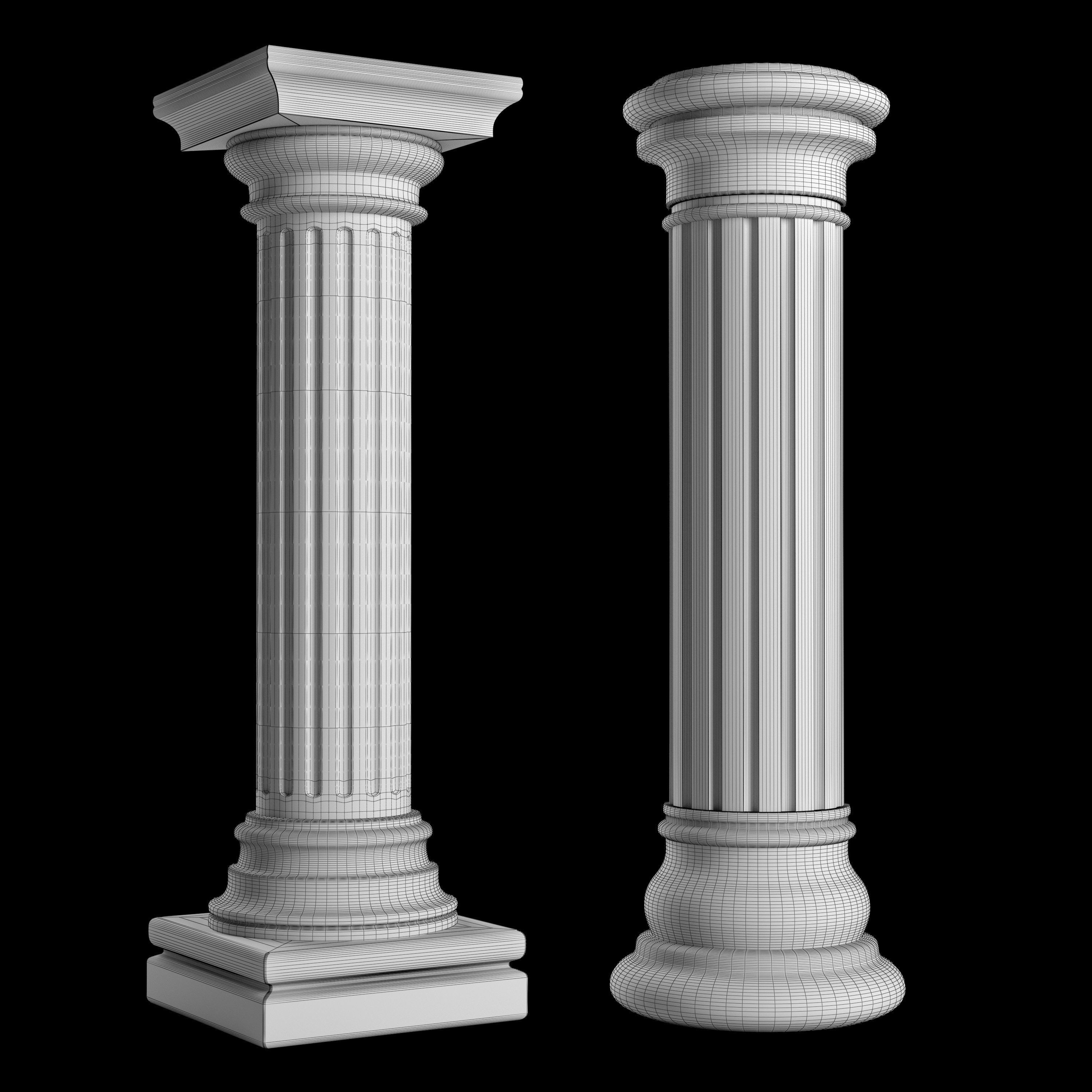 Pillar01 marble column 3D model_4