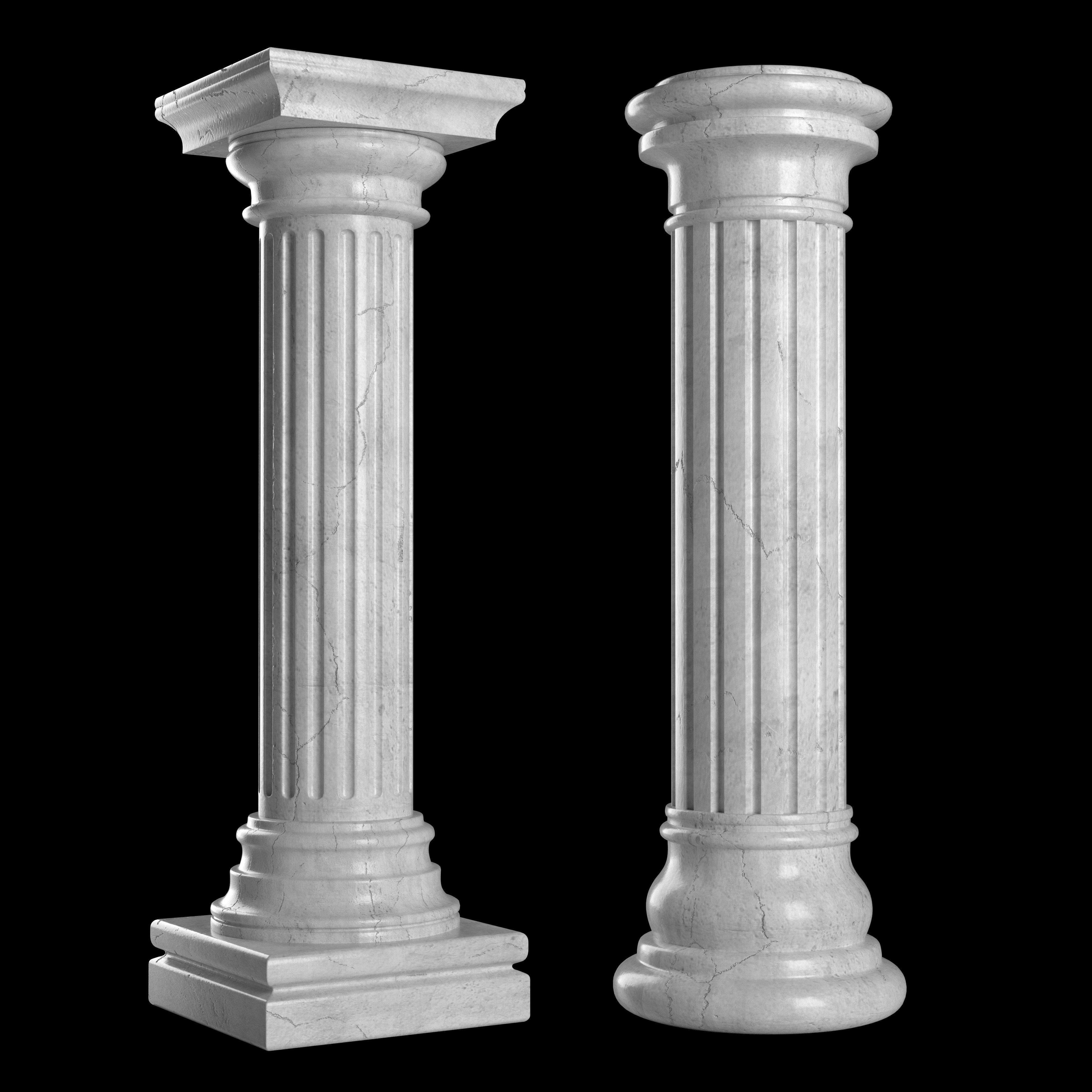 Pillar01 marble column 3D model_3
