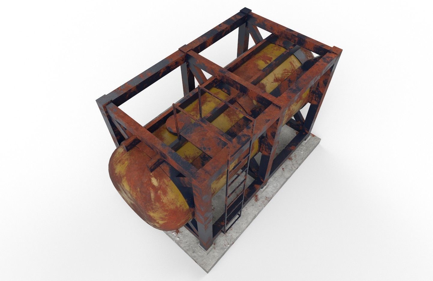 liquid tank M3 - Old Low-poly 3D model_27