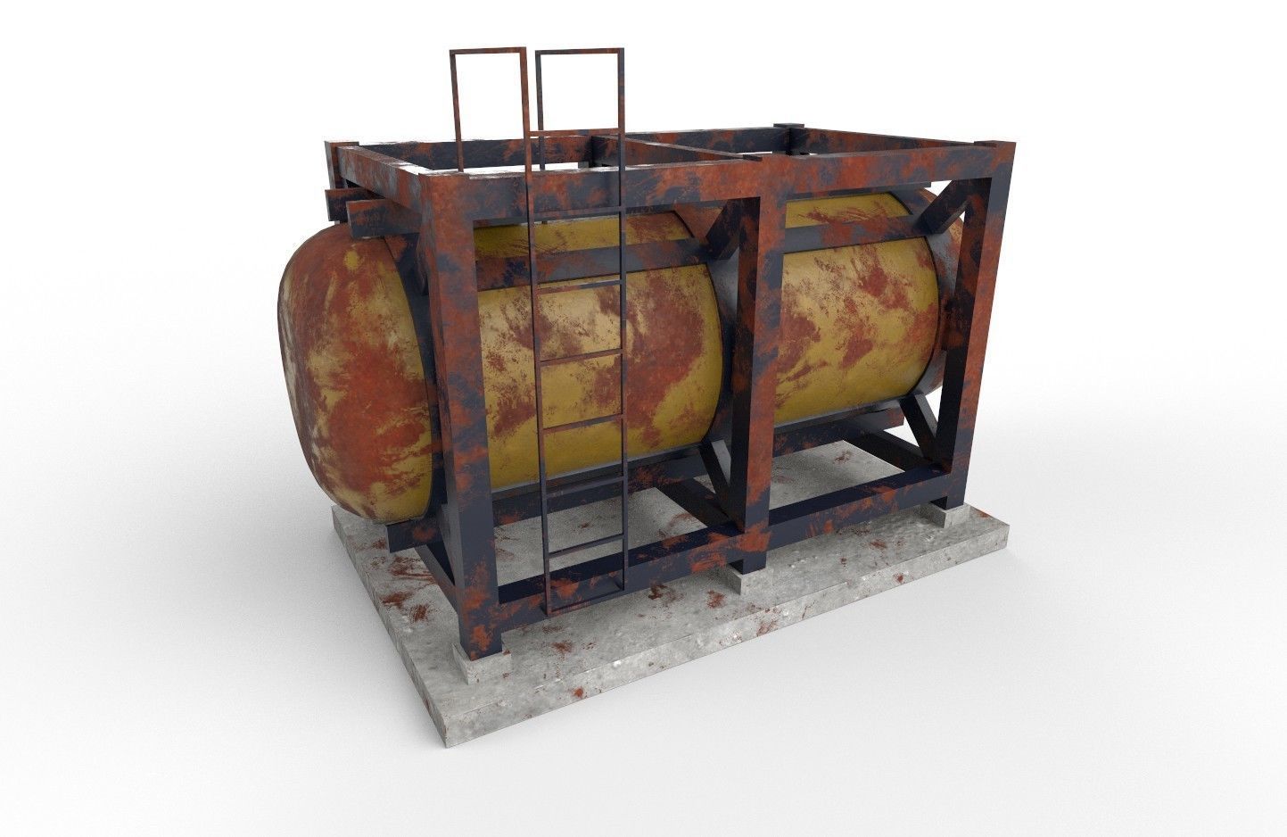 liquid tank M3 - Old Low-poly 3D model_2