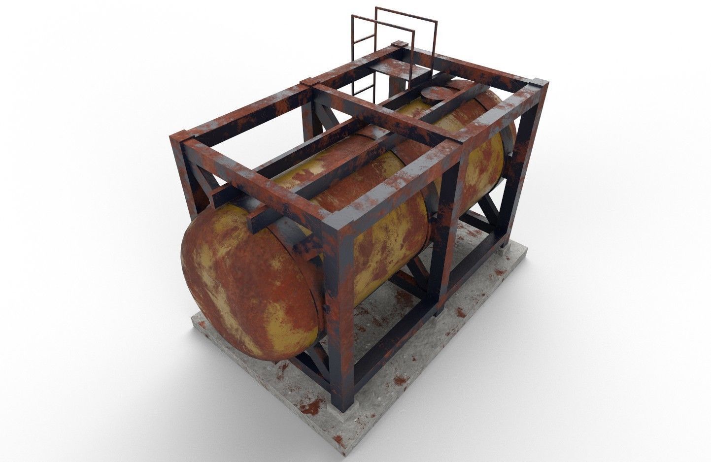 liquid tank M3 - Old Low-poly 3D model_31