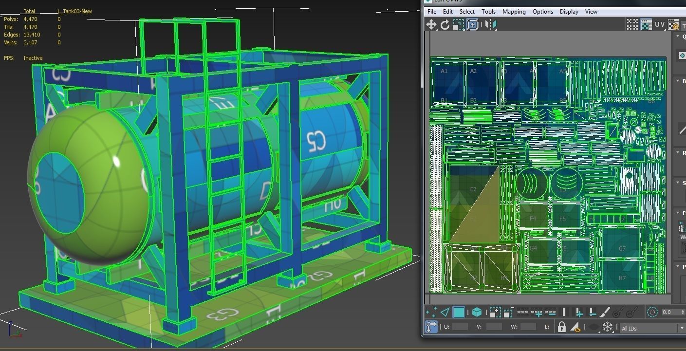 liquid tank M3 - Old Low-poly 3D model_15