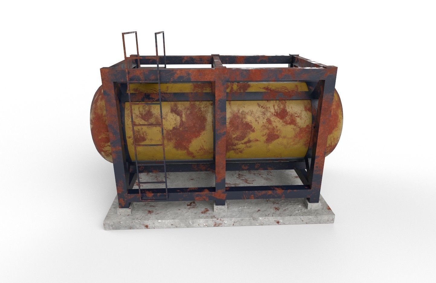 liquid tank M3 - Old Low-poly 3D model_19
