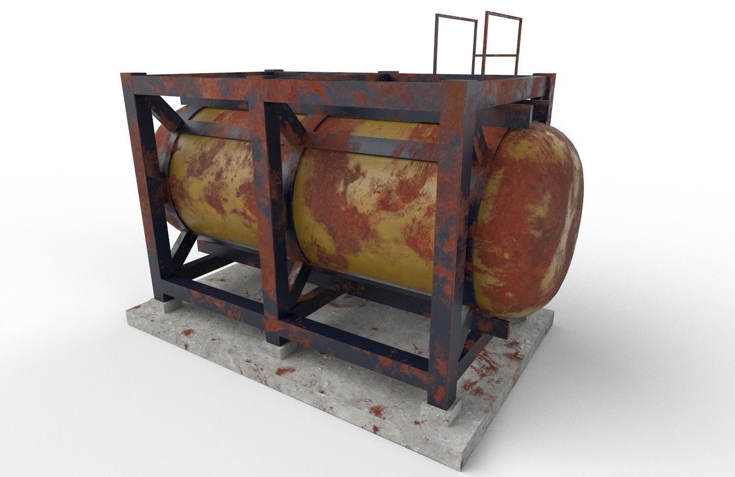 liquid tank M3 - Old Low-poly 3D model_24