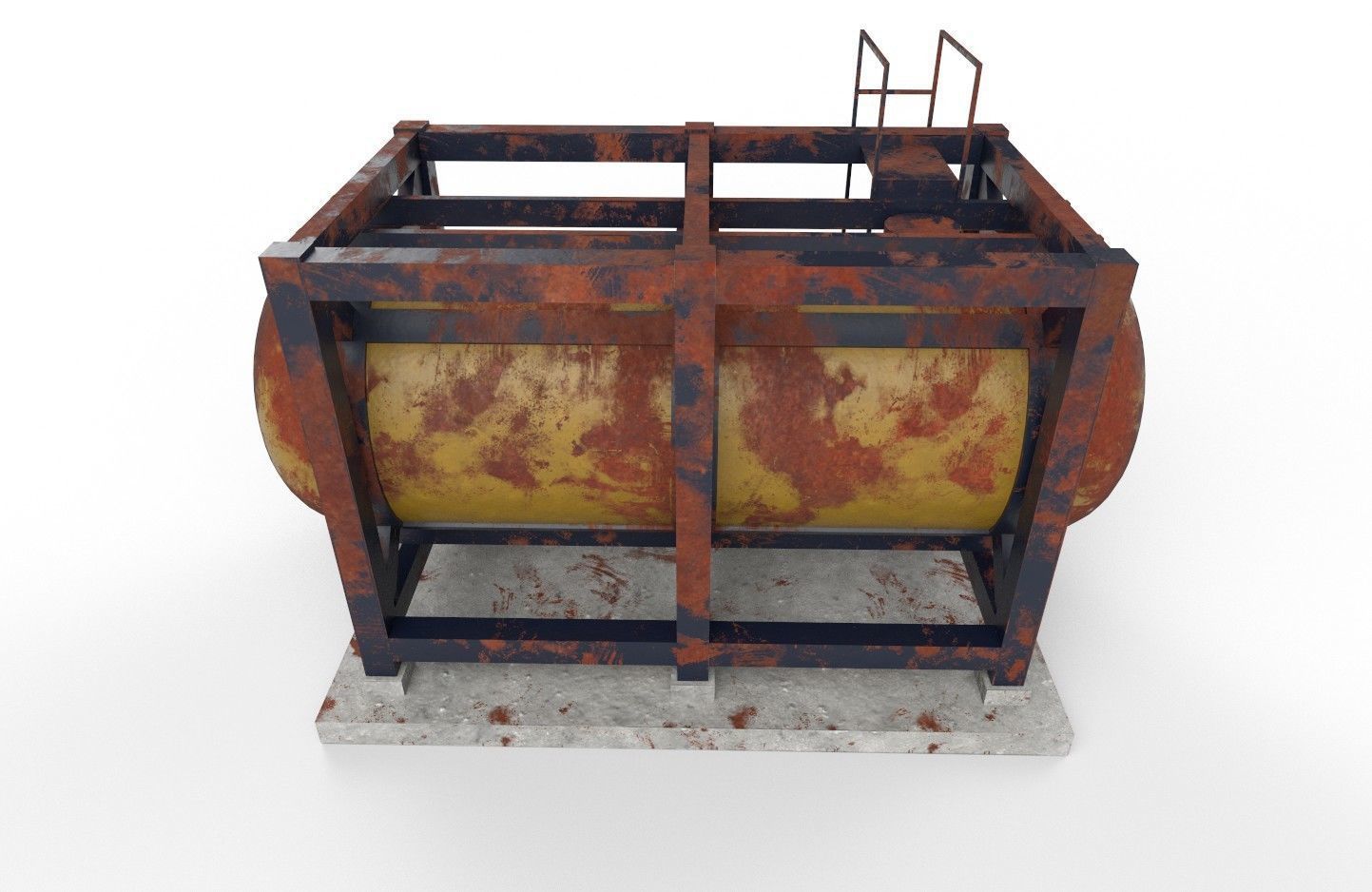 liquid tank M3 - Old Low-poly 3D model_8