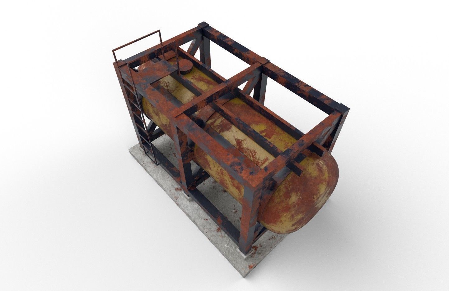 liquid tank M3 - Old Low-poly 3D model_13