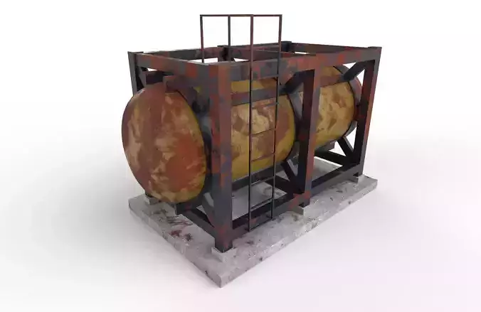 liquid tank M3 - Old Low-poly 3D model liquid tank M3 - Old Low-poly 3D model