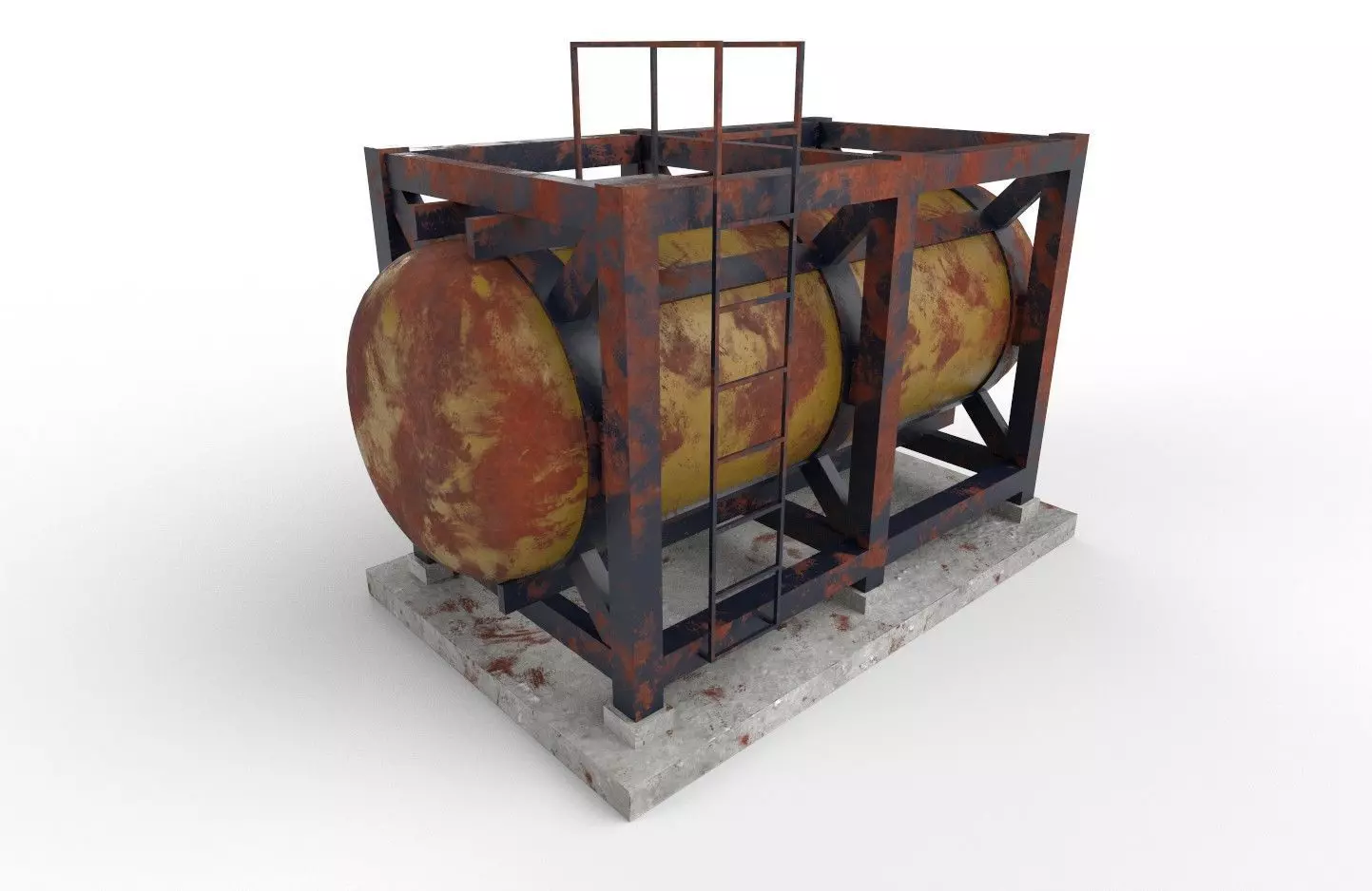 liquid tank M3 - Old Low-poly 3D model_0