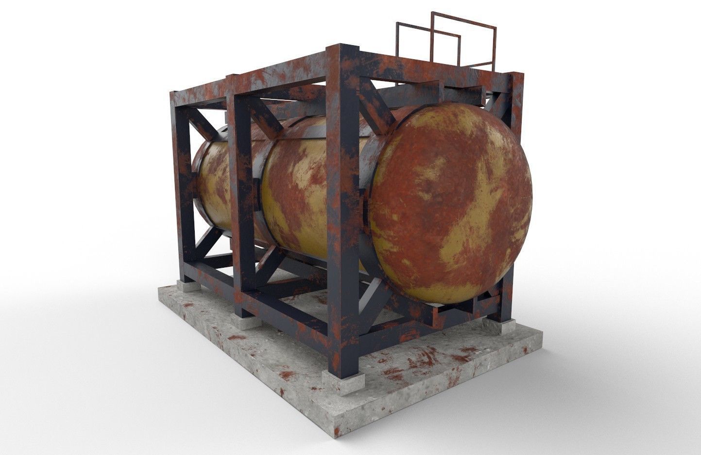 liquid tank M3 - Old Low-poly 3D model_33