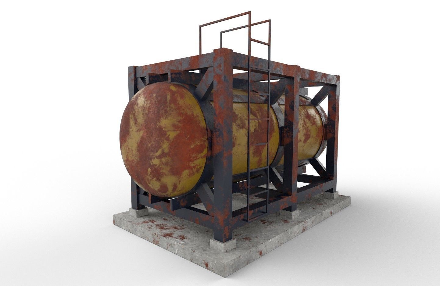 liquid tank M3 - Old Low-poly 3D model_25