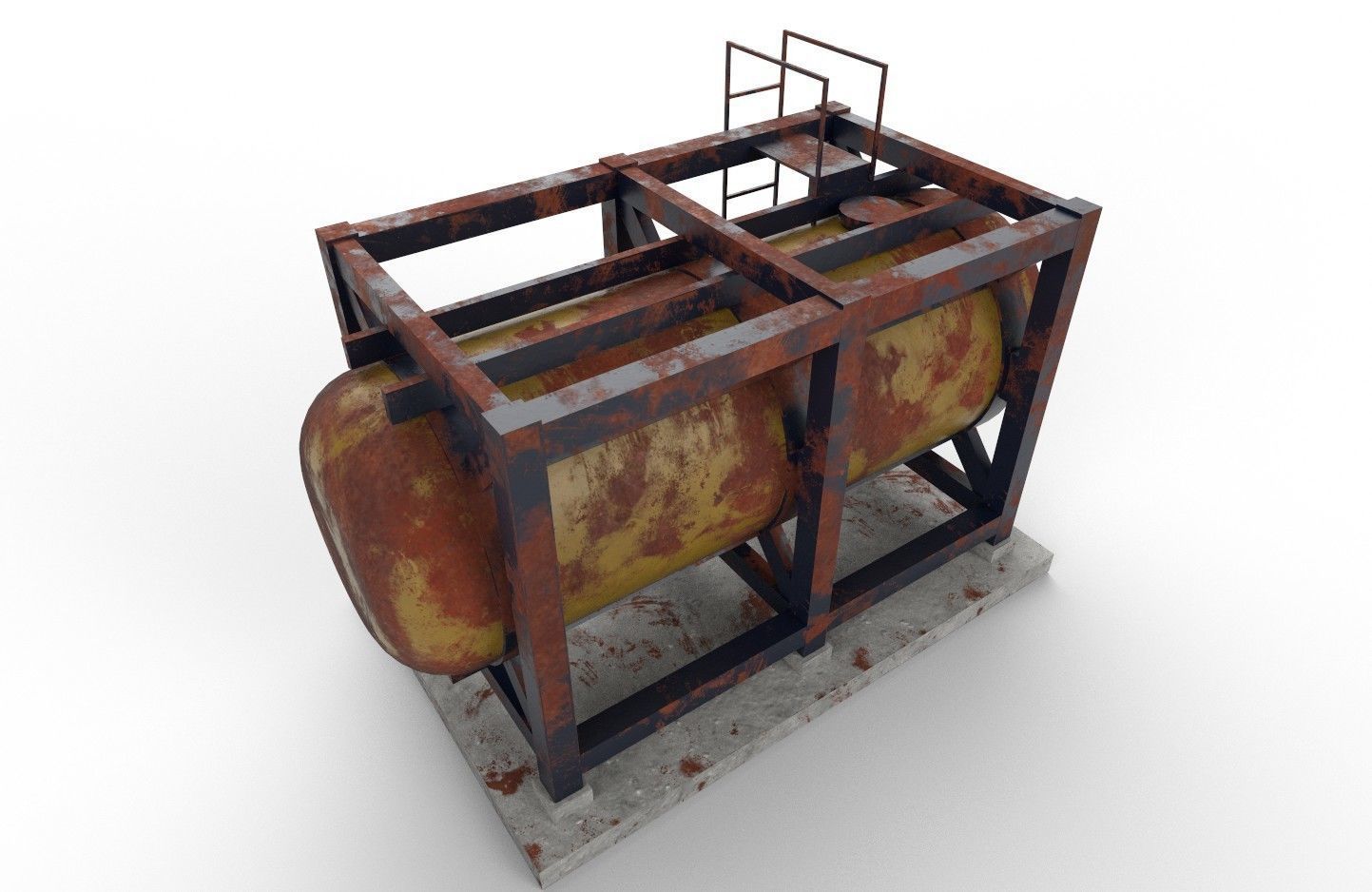 liquid tank M3 - Old Low-poly 3D model_7