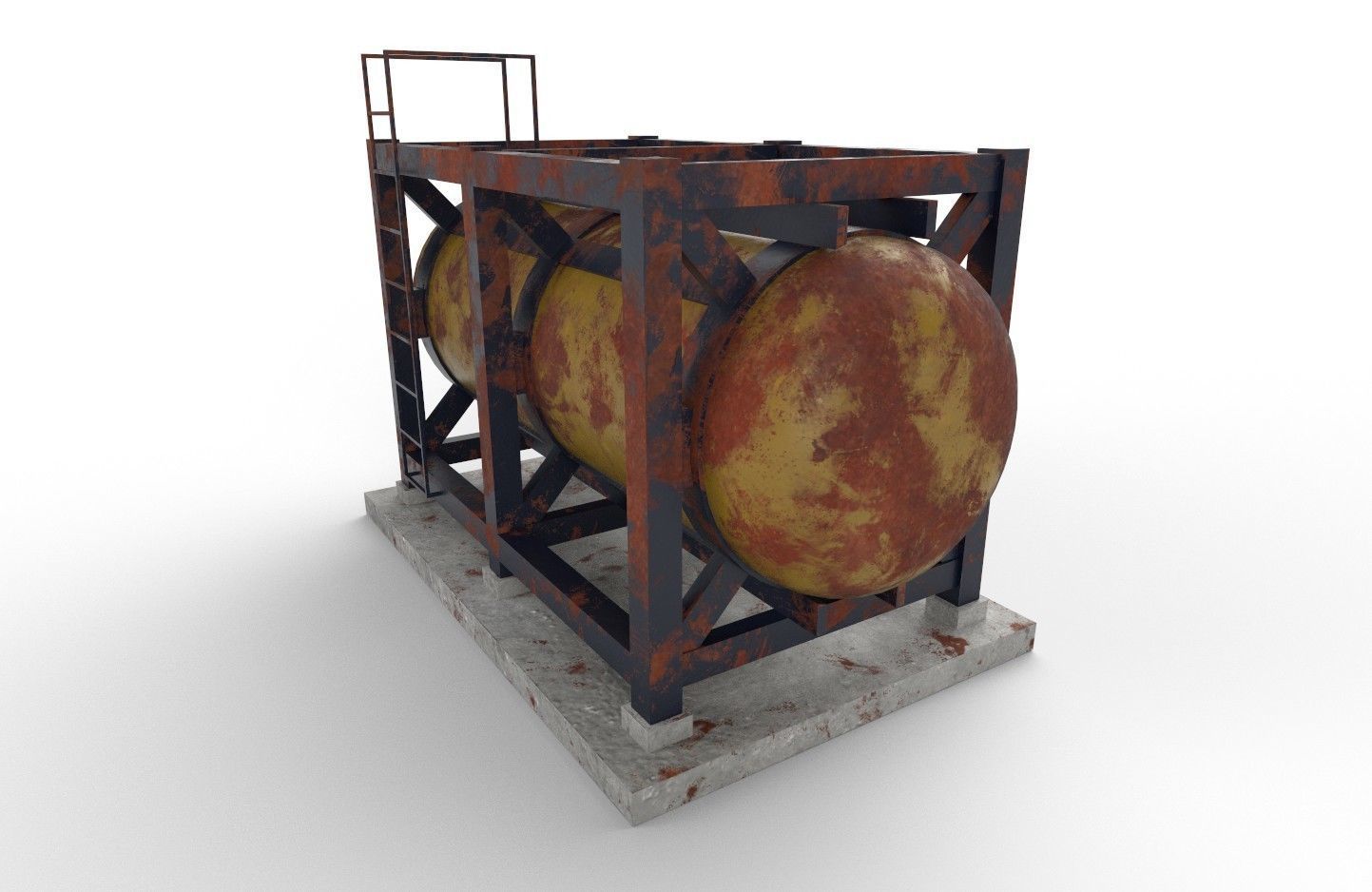 liquid tank M3 - Old Low-poly 3D model_5