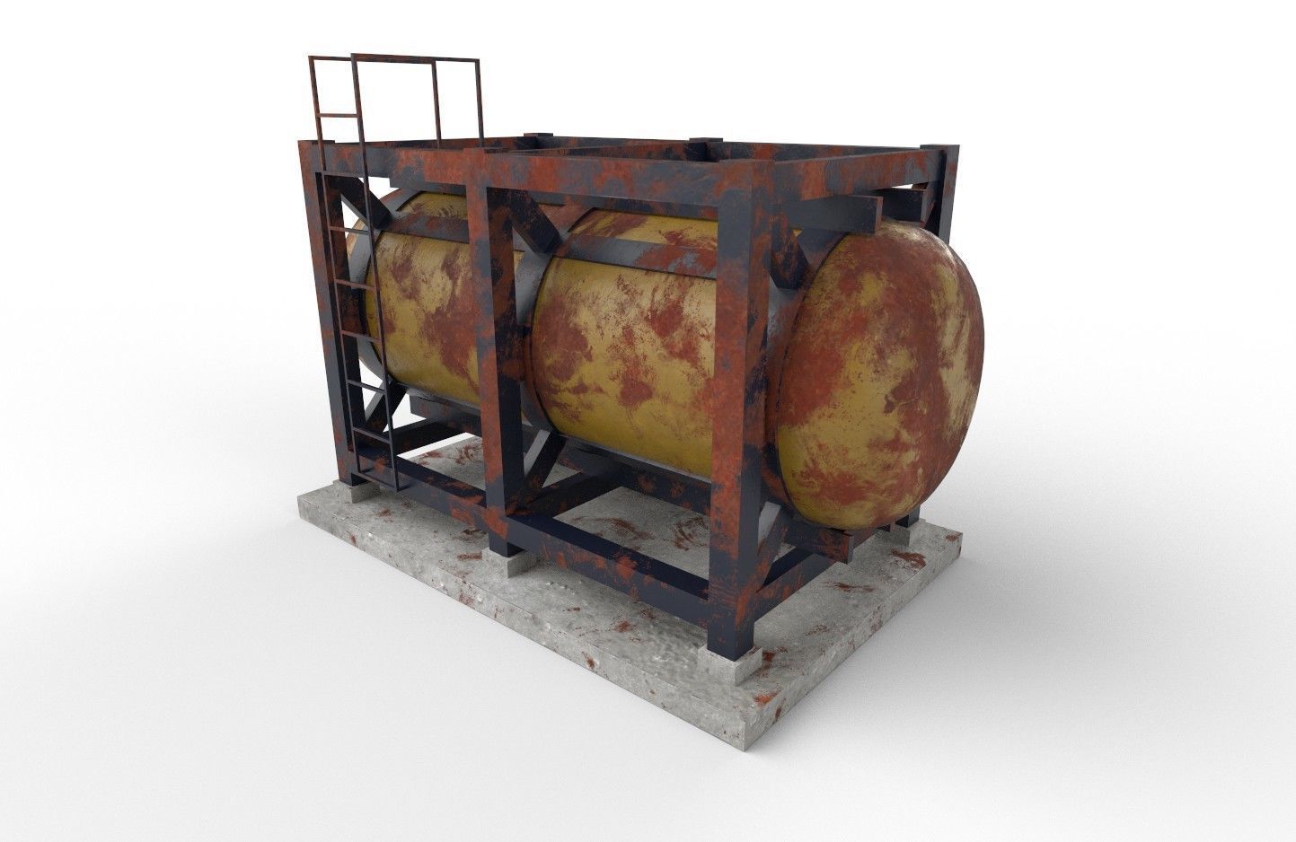 liquid tank M3 - Old Low-poly 3D model_20
