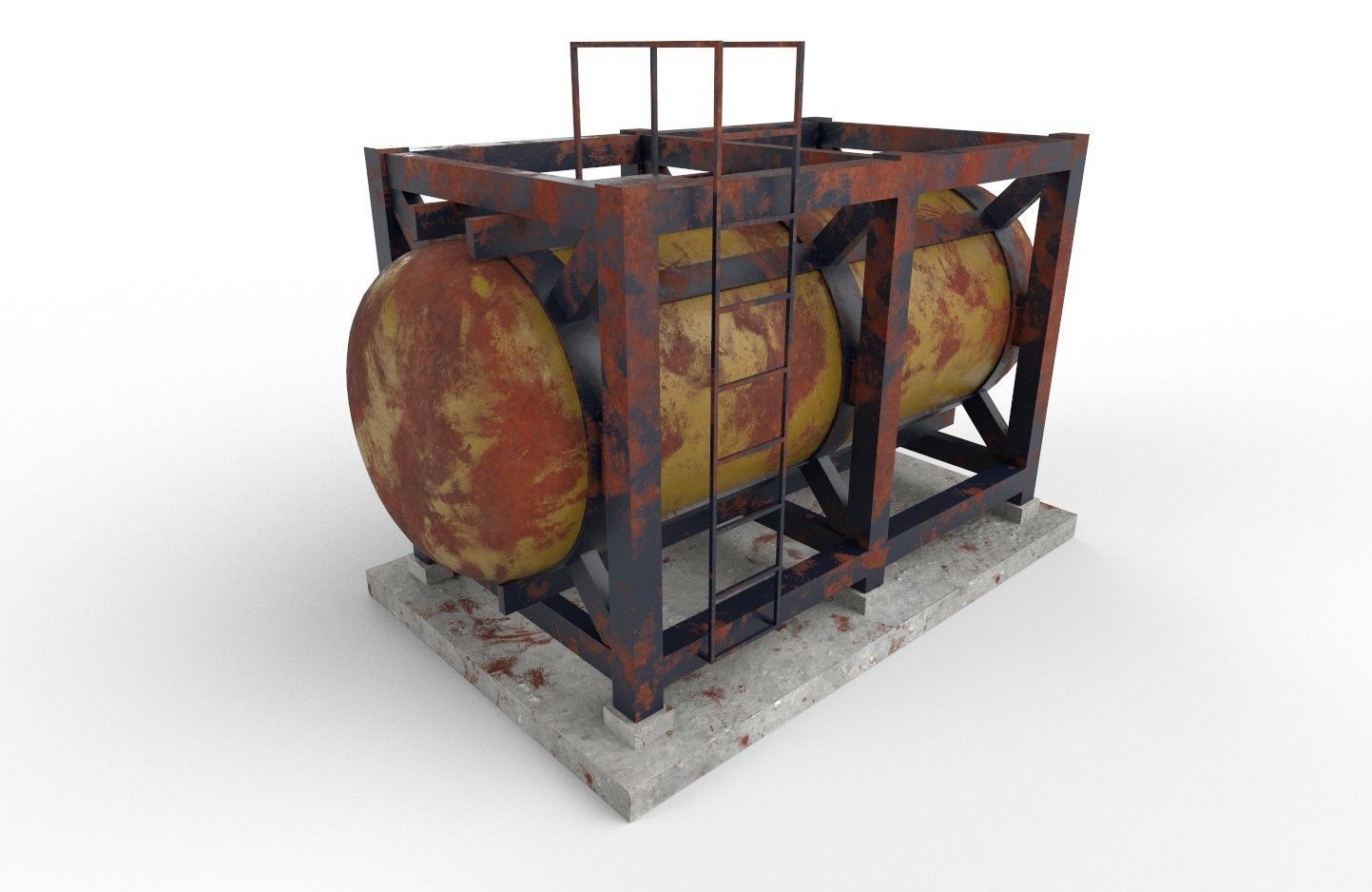 liquid tank M3 - Old Low-poly 3D model_17