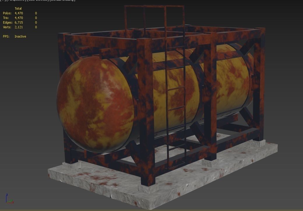 liquid tank M3 - Old Low-poly 3D model_16