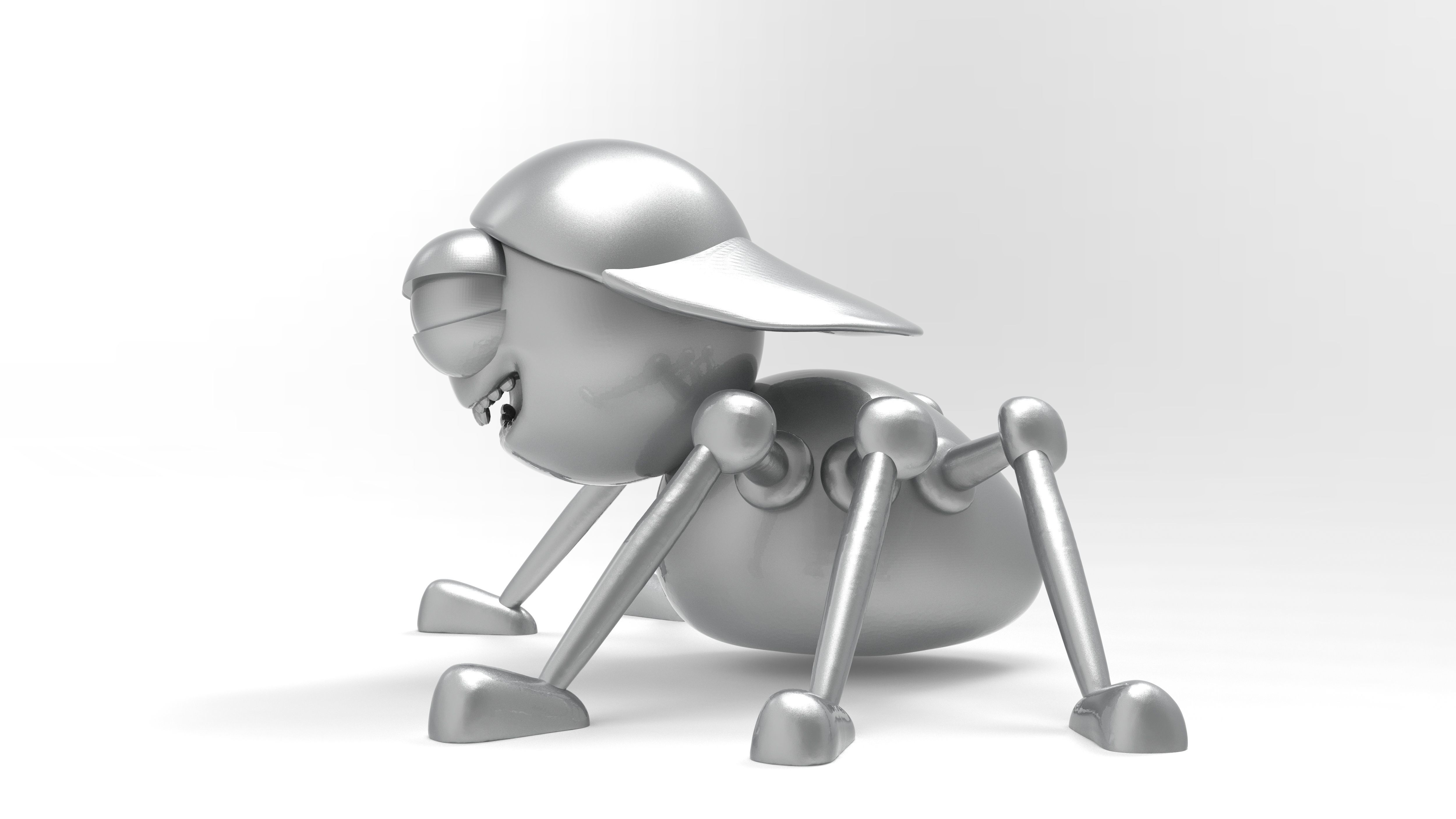 Cute Spider Robot Character 3D print model_4