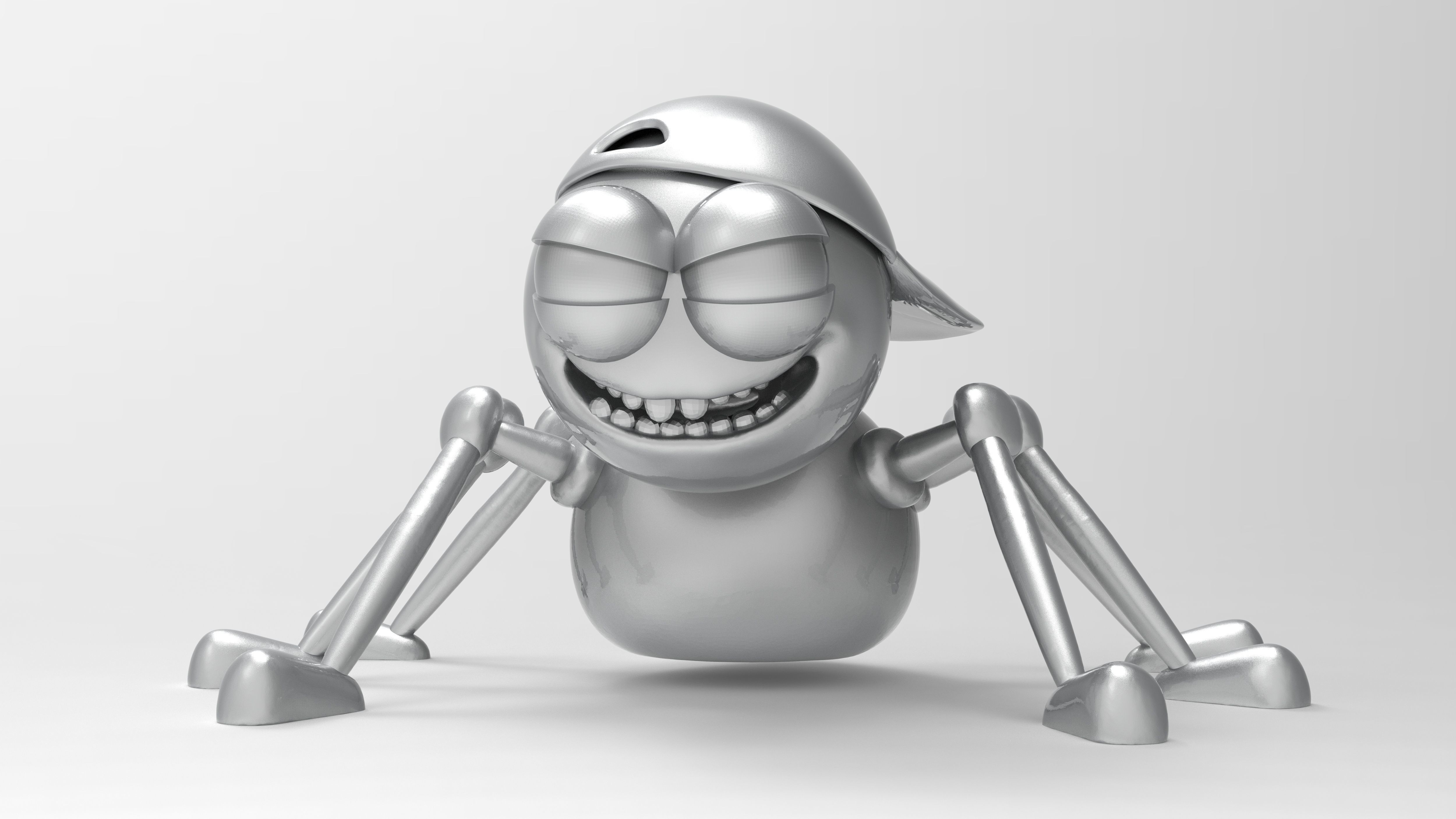Cute Spider Robot Character 3D print model_1