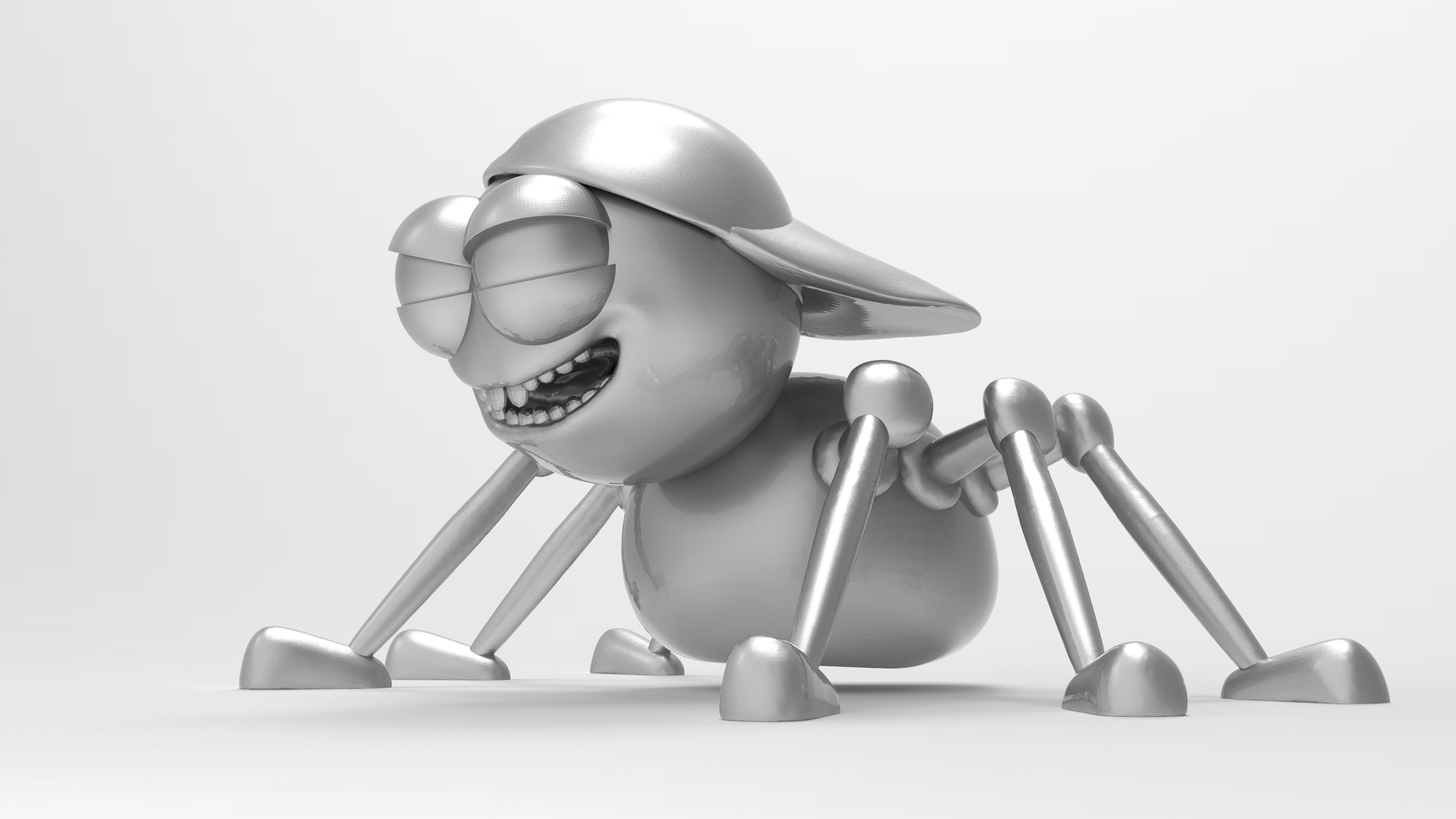 Cute Spider Robot Character 3D print model_2