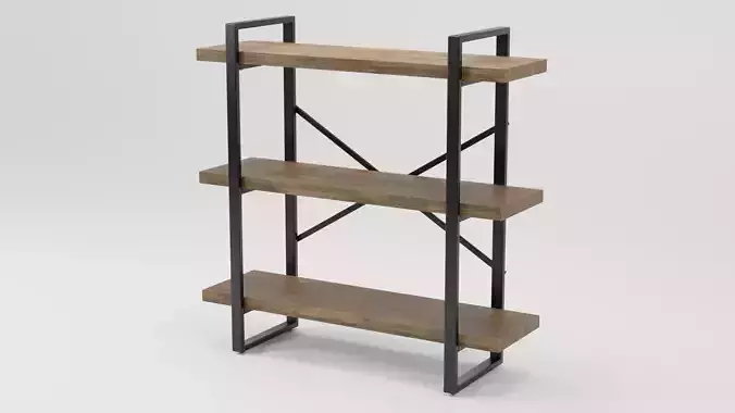 TIMBER 3 Tier Bookcase Dark Wood