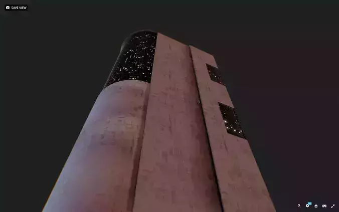 Low Poly - Futuristic Sci-fi Skyscraper Building