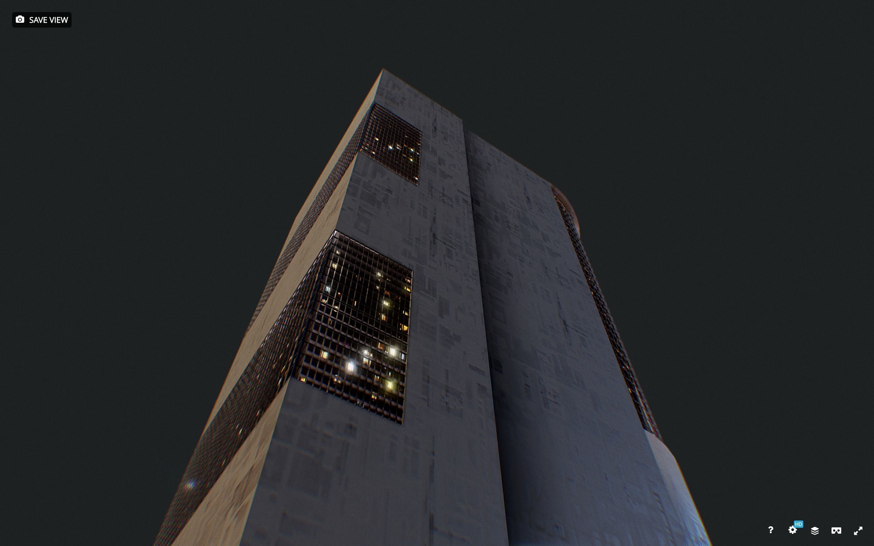 Low Poly - Futuristic Sci-fi Skyscraper Building Low-poly 3D model_7