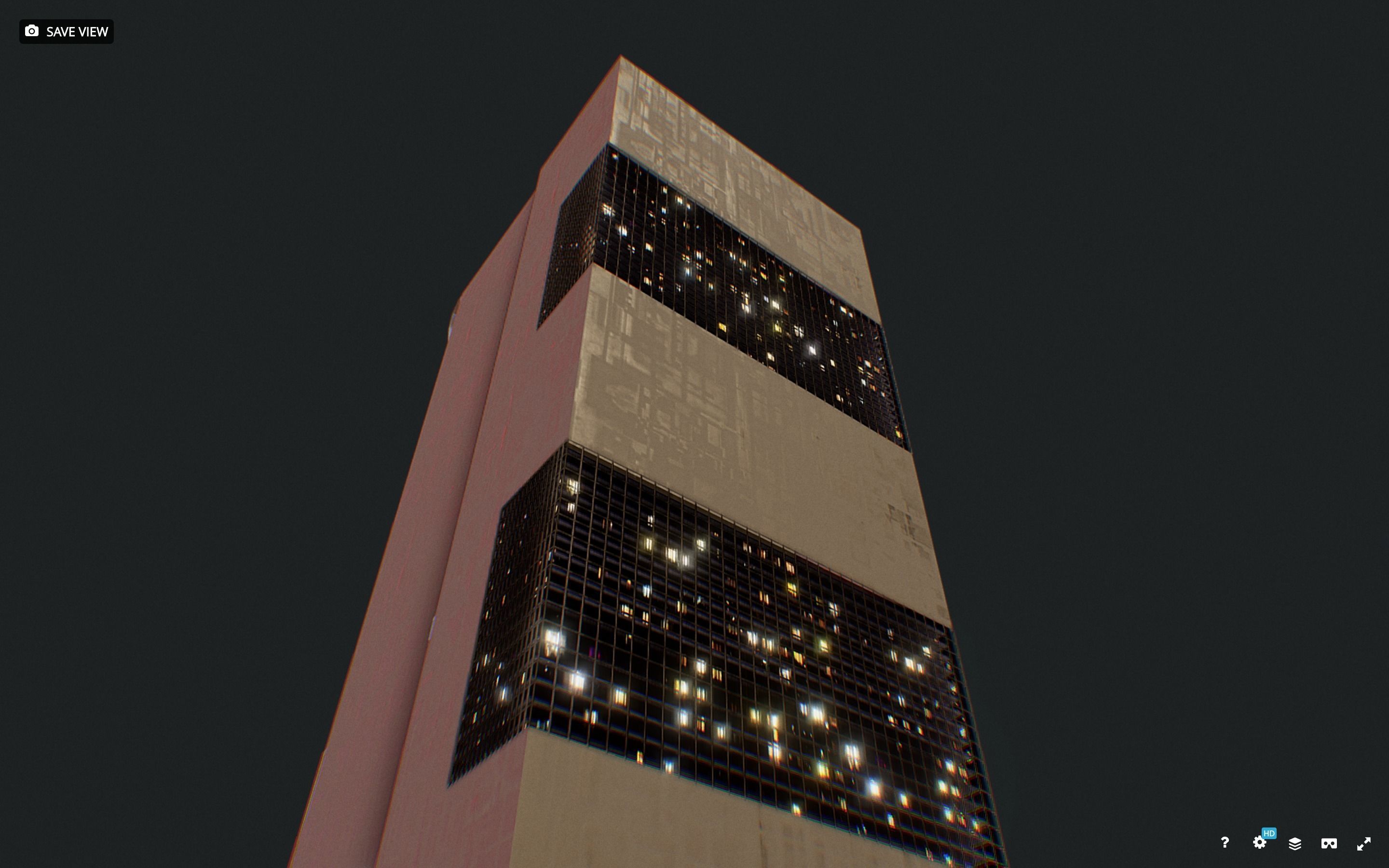 Low Poly - Futuristic Sci-fi Skyscraper Building Low-poly 3D model_5