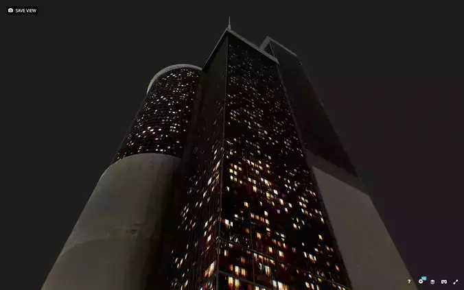 Low Poly - Futuristic Sci-fi Skyscraper Building