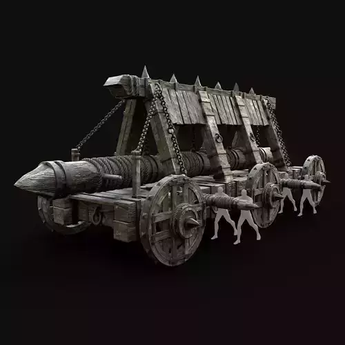 WAR MACHINE BATTERING RAM MEDIEVAL SIEGE ENGINE WAR BATTLE Low-poly 3D model