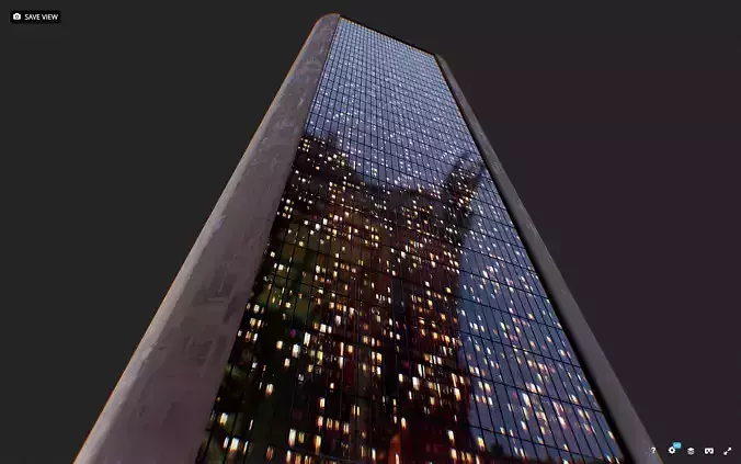 Low Poly - Futuristic Sci-fi Skyscraper Building