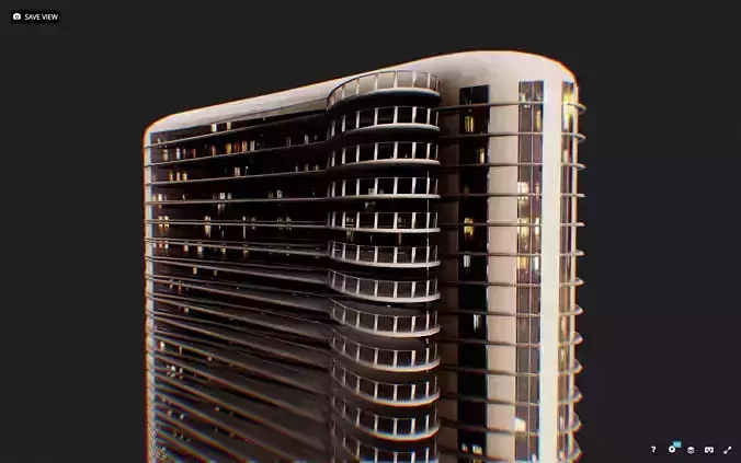 Low Poly - Futuristic Sci-fi Skyscraper Building