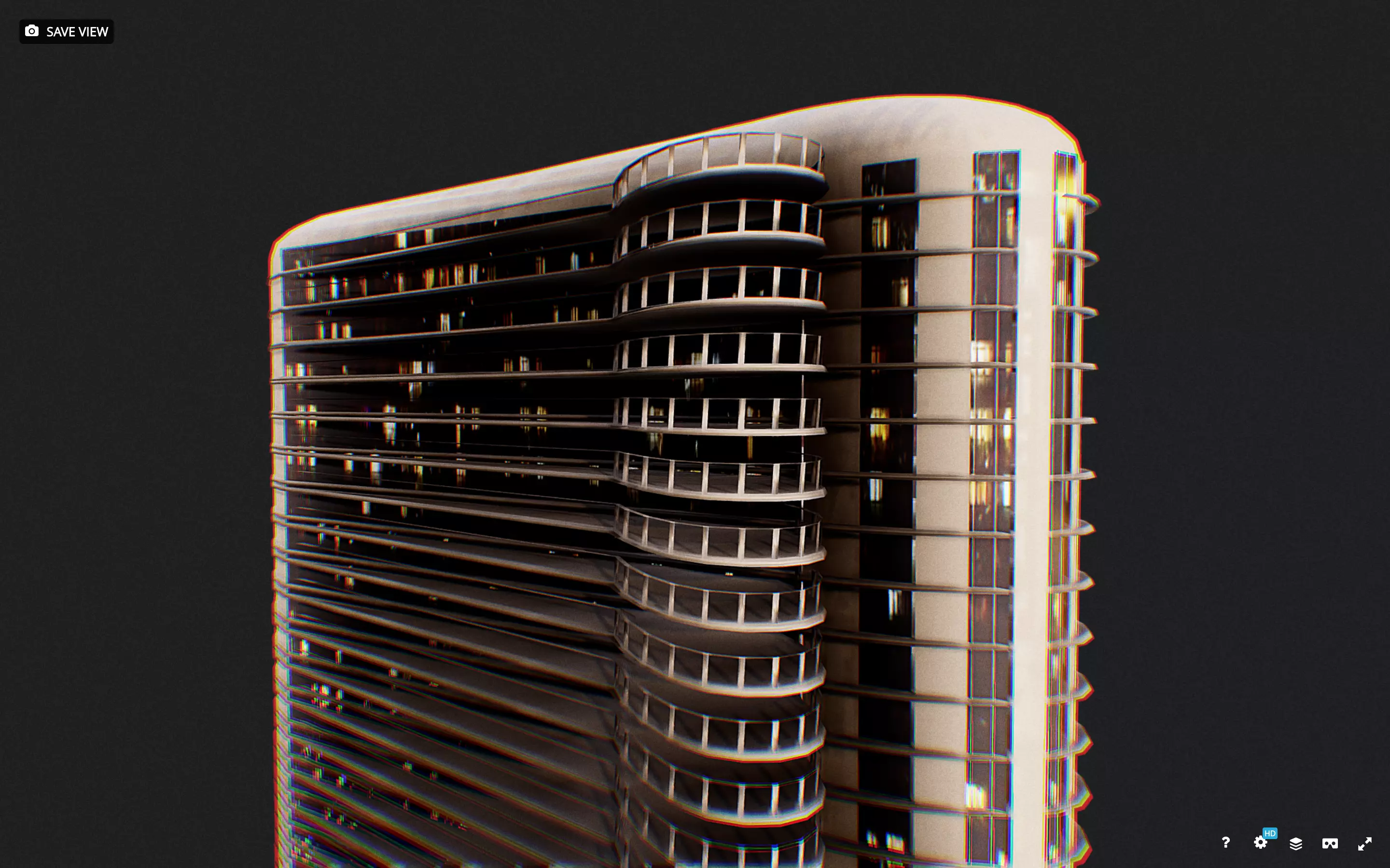 Low Poly - Futuristic Sci-fi Skyscraper Building Low-poly 3D model_0