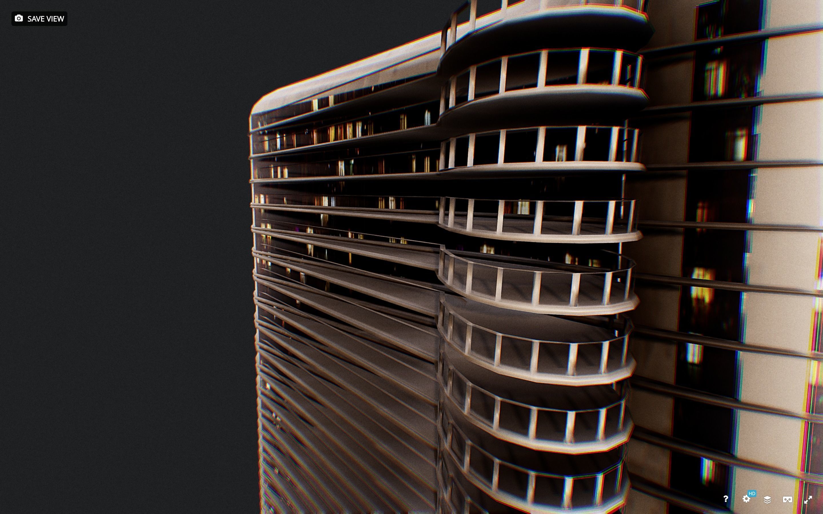 Low Poly - Futuristic Sci-fi Skyscraper Building Low-poly 3D model_4