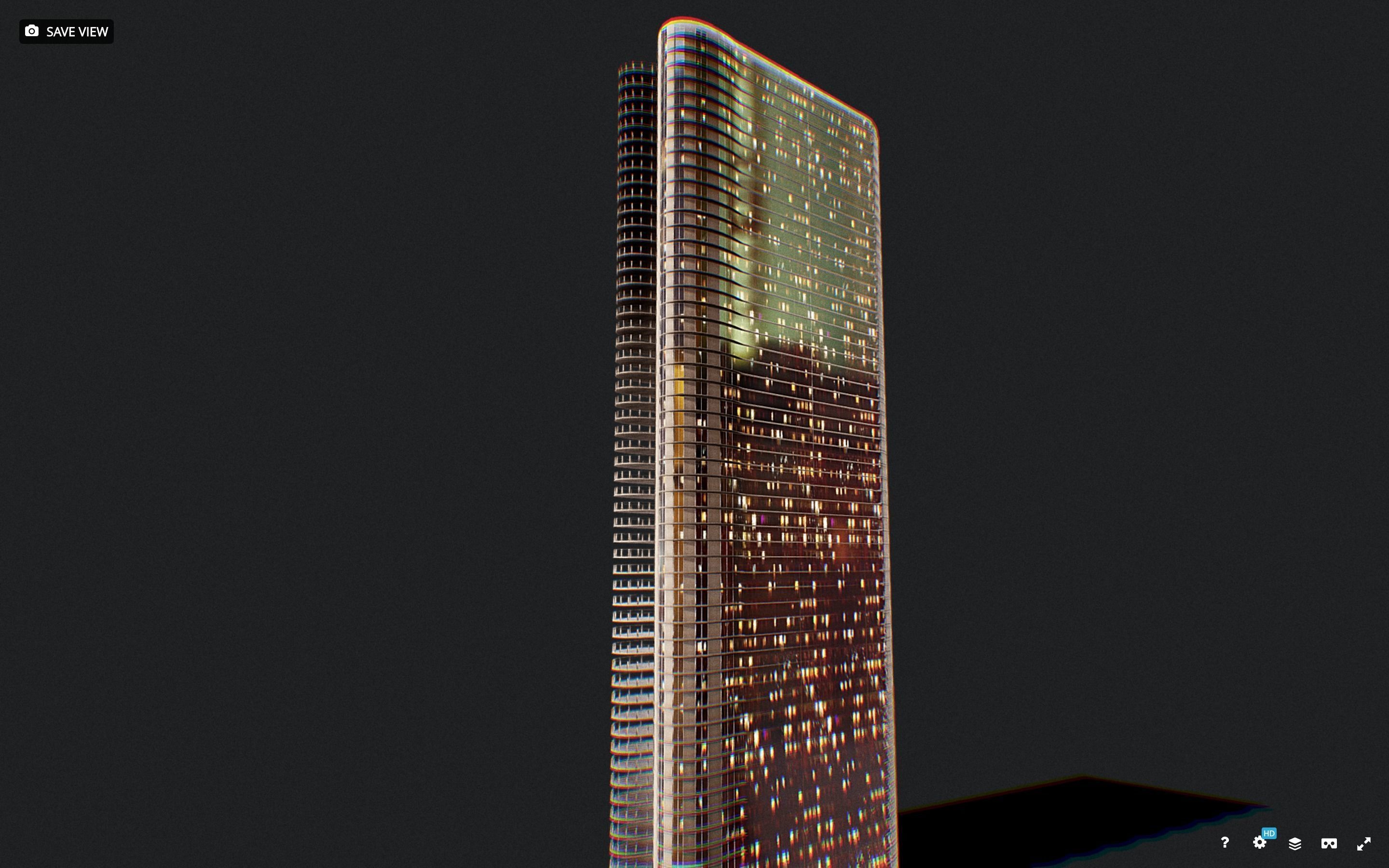 Low Poly - Futuristic Sci-fi Skyscraper Building Low-poly 3D model_1